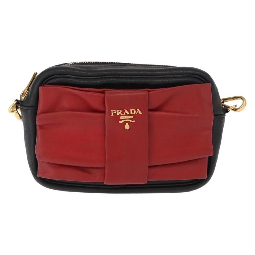 Prada Leather Shoulder Bag Black